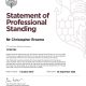 Chris Broome - Statement of Professional Standing