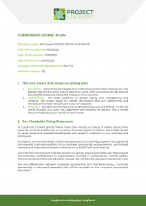 Project Longhurst - Corporate Giving Plan 22_23